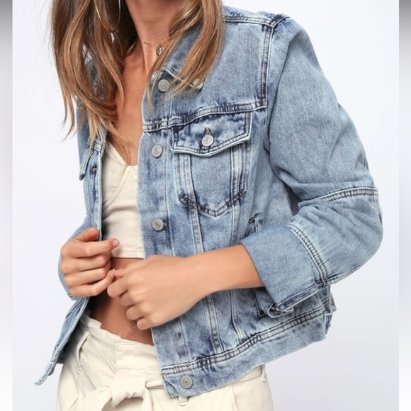 Free People Cropped Denim Jacket - Picture 3 of 6